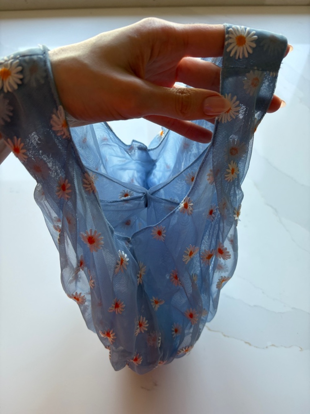 Zara Daisy Mesh Bag in light blue - Picture 3 of 5